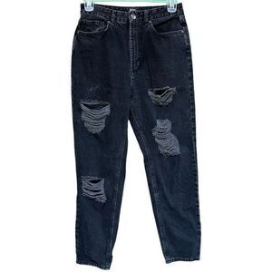 BDG‎ Sz 30 Distressed Mom High-Rise Black Jeans
